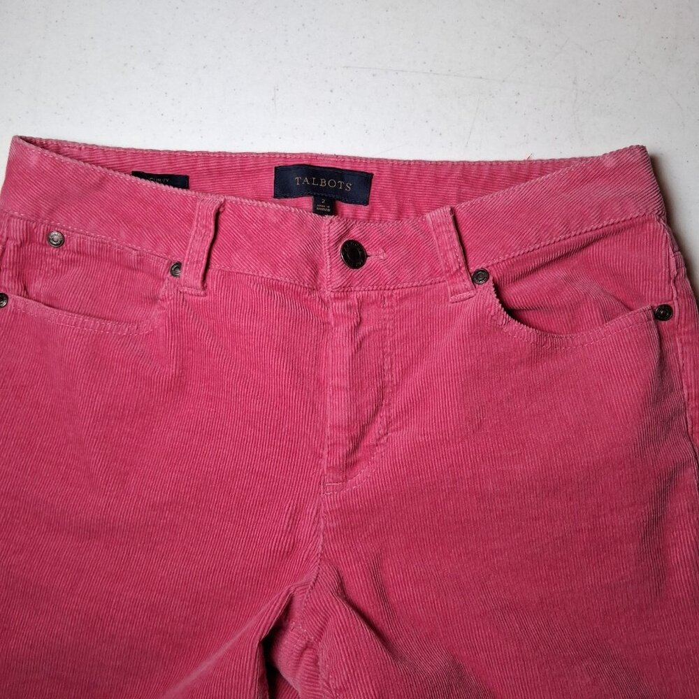 Talbots Corduroy Pants Women Size 2 Curvy Pink Rose Classic Corduroys BH684 - Picture 8 of 13